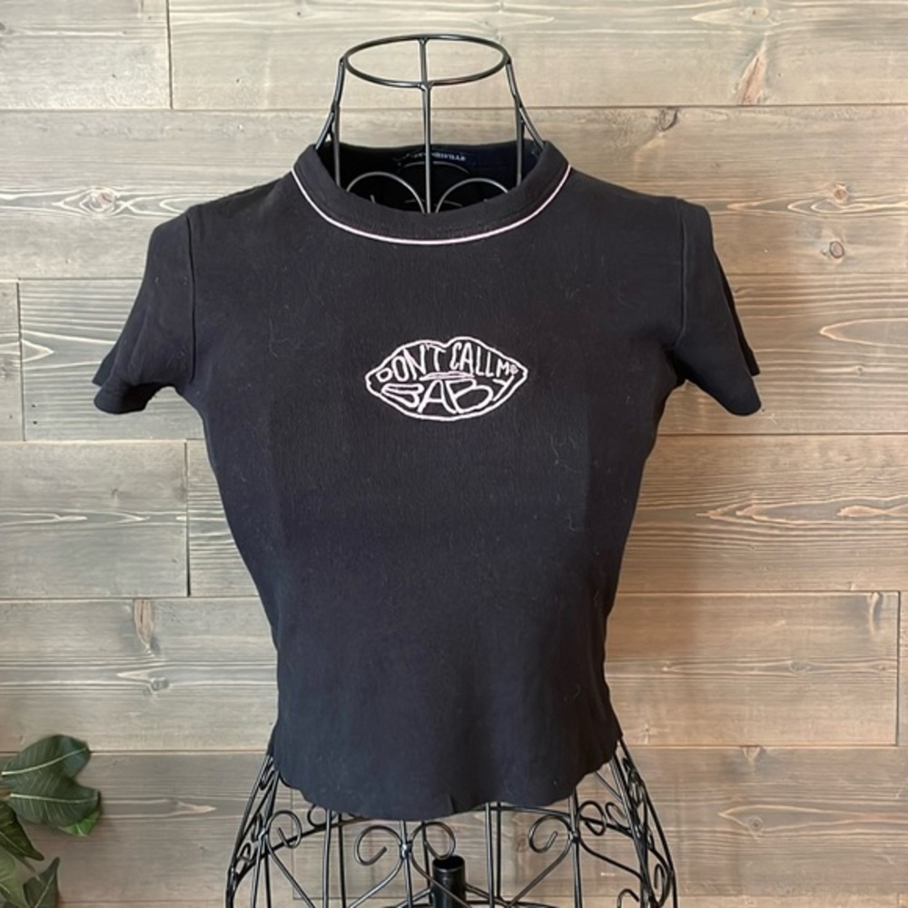 EUC Brandy Melville, black cropped T-shirt